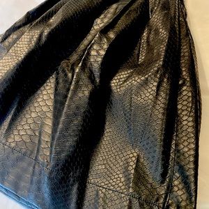 Black pleather snake skin bubble skirt
